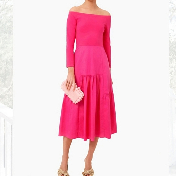 Vacation Look Tuckernuck Long Sleeve Midi Dress, Pink, Medium - Picture 2 of 10